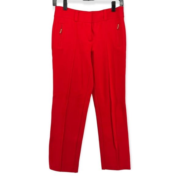 Cache Women’s Red Cropped Trouser Pants Size 4 - Picture 1 of 12